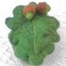 SALE A Green Oak Leaf with Acorns Trinket Box...A Needle Felted container / trinket box / pot / bowl - FREE Worldwide Shipping