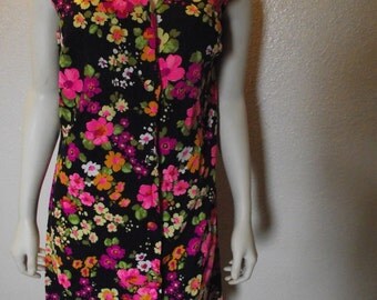Vintage Bright floral Mod 60's Dress