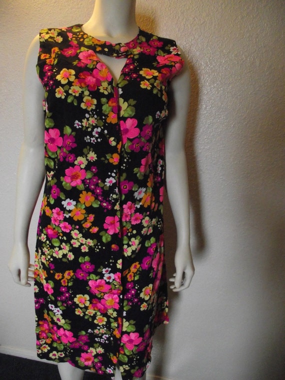 Vintage Bright floral Mod 60's Dress