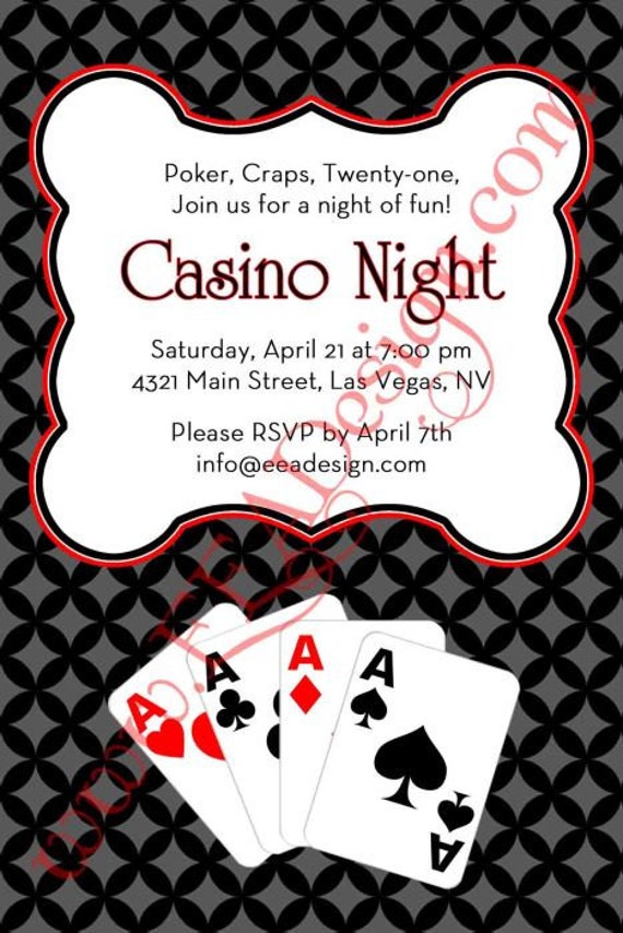 INVITATION, Casino Night - Printable Il_570xn