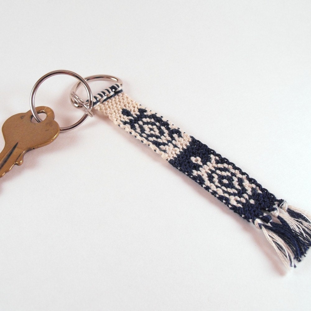 Tribal Turtle Key Chain Friendship bracelet style micro