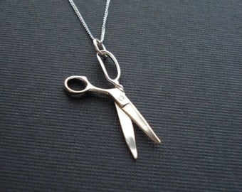 Scissors Necklace In Sterling Silver Tailor Necklace Hairdresser Jewelry Hair Stylist Necklace Minimalist Necklace Gift For Her Under 50