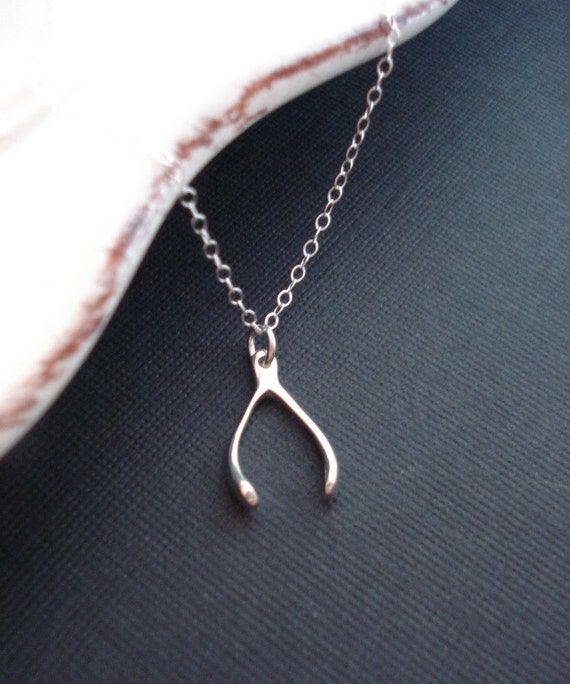 Wishbone Necklace in Sterling Silver Everyday Jewelry Lucky