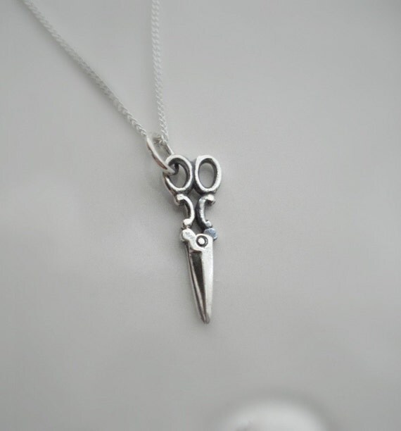 Scissors Necklace In Sterling Silver. Scissors Pendant