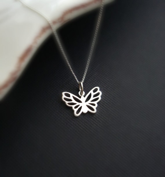 Butterfly Necklace In Sterling Silver Butterfly Pendant 