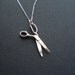Scissors Necklace In Sterling Silver. Modern Pendant. White, Gift For Her Under 50