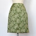 Vintage Asian Print Green Satin Skirt