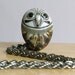 Vintage 1970s Mexican Folk Art Owl Pottery Necklace