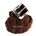 Vintage Levi's Buckle Belt Brown Leather Silver Hand Braided Double Layer Belt