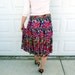 Vintage 80's Floral Print Circle Skirt Summer Skirt Size L/XL