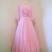 Vintage 60s Wedding dress Chiffon Pastel Pink Sheer Cape Accordion Pleat Prom Dress Jack Bryan Design Sweetheart Bridal dress, Small