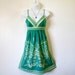 Vintage 70s Neon Mini Dress Butterfly Print Sundress Tunic Dress Summer Fashion Caron Chicago size S/M