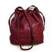 Vintage Burgundy Leather Drawstring Shoulder Hobo Bag COLLECTIF
