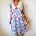 Vintage 80s Floral Dress, White collar, JoRo Fashion, Maternity dress, Garden Party, Summer dress Size L/XL