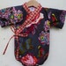 Baby Toddler Kimono bodysuit - CHARCOAL BOUQUET - Boutique Baby Outfit