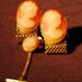 Vintage CAMEO Cuff Link and Tie Tack Set