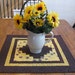 Sunflower Log Cabin Quilted Table Topper / Handmade / Look for the 20% Off Coupon in My Shop / Good on Everything
