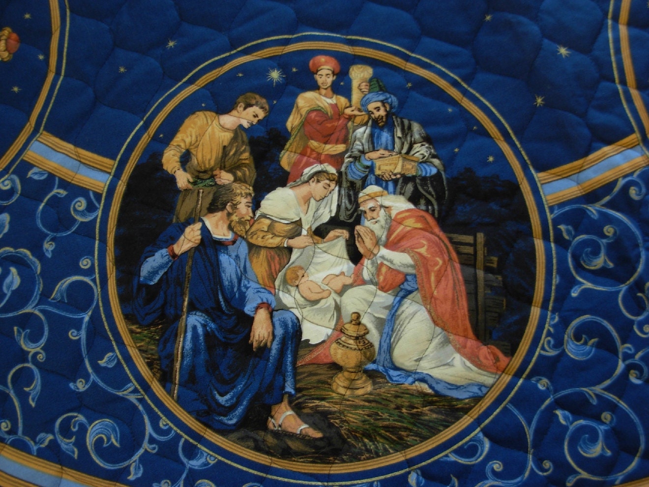 Christmas Tree Skirt Nativity Scenes Oh Holy Night by Sewtype