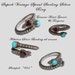 Ring: Unusual Garnet & Turquoise Heart Vintage Sterling Silver