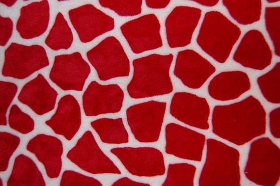 Minky Fabric ... Red .....Giraffe Print ....Priced by MinkyFabric