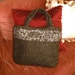 Hand Knitted Felted Wool Heather Brown Tote Bag