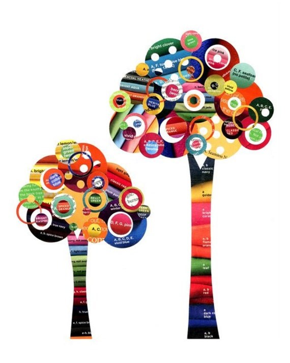 Rainbow Full Circle Trees Bright Multi-colored Circle Trees