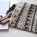 Aztec illustration screen printed pencil case - large