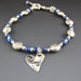 Sterling Silver Heart Bracelet - Blue Lapis Gemstones