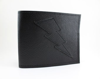 Lightning Bolt Wallet - Black Billfold - Takin' Care of Business
