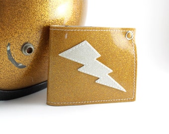 Gold Metal Flake Lightning Bolt Wallet - TCB'n All Day Everyday - Other Flakes to choose from
