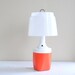 Vintage Orange and White Plastic Ray O Vac Portable Table Lamp with Box