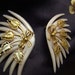 50s Pearlescent Gold Tone Leaves Clip On Earrings Super Sweet