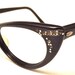Black 1950s Catseye Eyeglasses frames uoc Optical USA