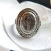 Vintage 1920's Art Deco Sterling Silver St Saint Mary Creed Religious Marcasite Ring
