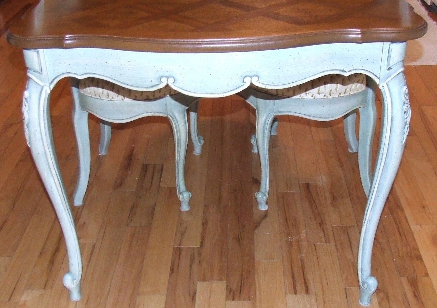 Vintage Thomasville French Blue DINING TABLE 2 leaves