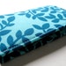 Business Card Holder Case, Credit Card Cover - Leaf Dots Teal - READY TO SHIP