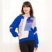 1980s Geometric Sweater - Vintage 80s Slouchy Cobalt Blue Sweater with Angora - M