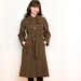 Reserved - 1960s Trench Coat - Vintage Field Drab Dark Brown Trenchcoat - M