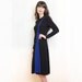 1940s Dress - 40s Vintage Holt Renfrew Blue and Black Rayon Dress with Tassels - M