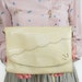 Vintage Leather Purse - Scalloped Neutral Yellow Purse