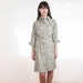 Vintage Floral Dress - 1970s Spring Wool and Cotton Shirt Dress - XL