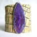 leather cuff bracelet - taupe alligator embossed leather with agate size 2
