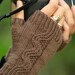 Hand Knit Merino Cashmere Fingerless Gloves (Chestnut Brown)