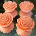 CLEARANCE 4 Absolutely Stunning Apricot Lucite Resin Rose Flower Cabochons 20mm