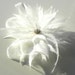 White feather flower, bridal fascinator, white headpiece