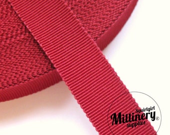 Deep Red 15mm No.3 Millinery Petersham Hat Ribbon (5 yards)