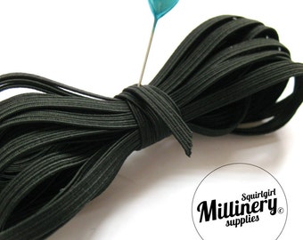 Black 5mm Elastic for Sewing, Headbands & Lingerie - 5m