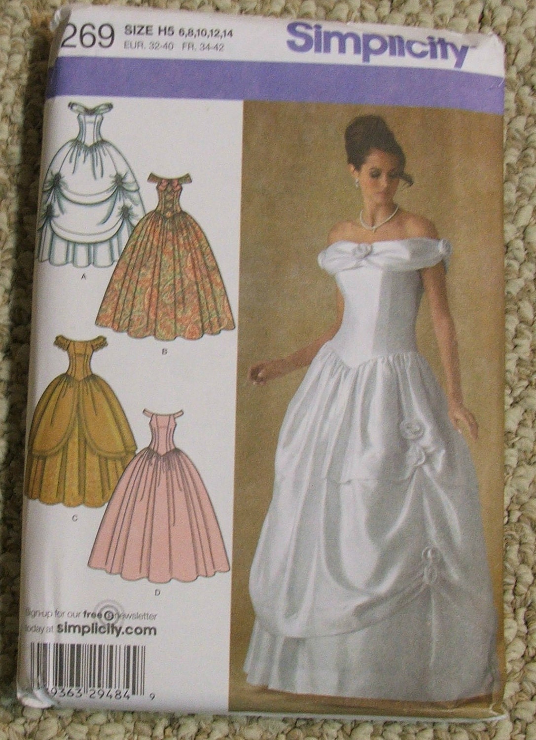 Simplicity 4269 Southern Belle Evening Gown  Wedding  Gown 