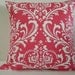 Pink and White Damask Decorative Pillow Covers 18x18
