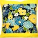 Floral Pillow Cover Yellow Blue Green Mustard Navy Blue White Spring Decorative 16x16